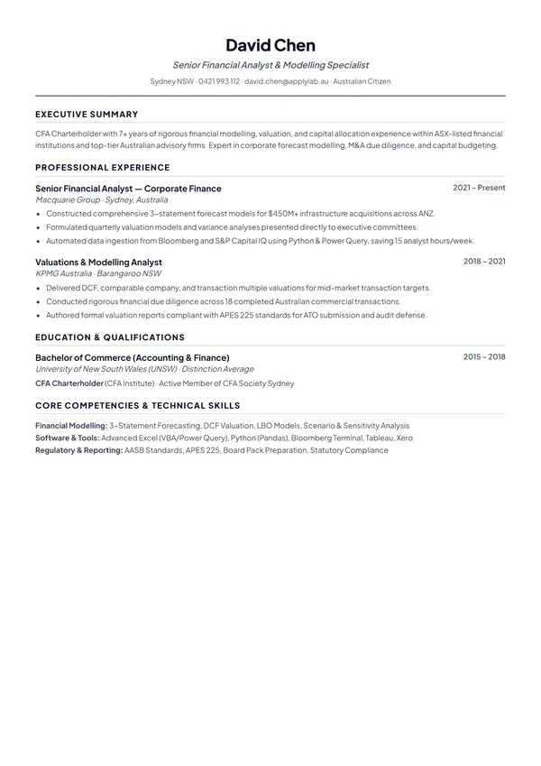 Classic traditional ATS resume template