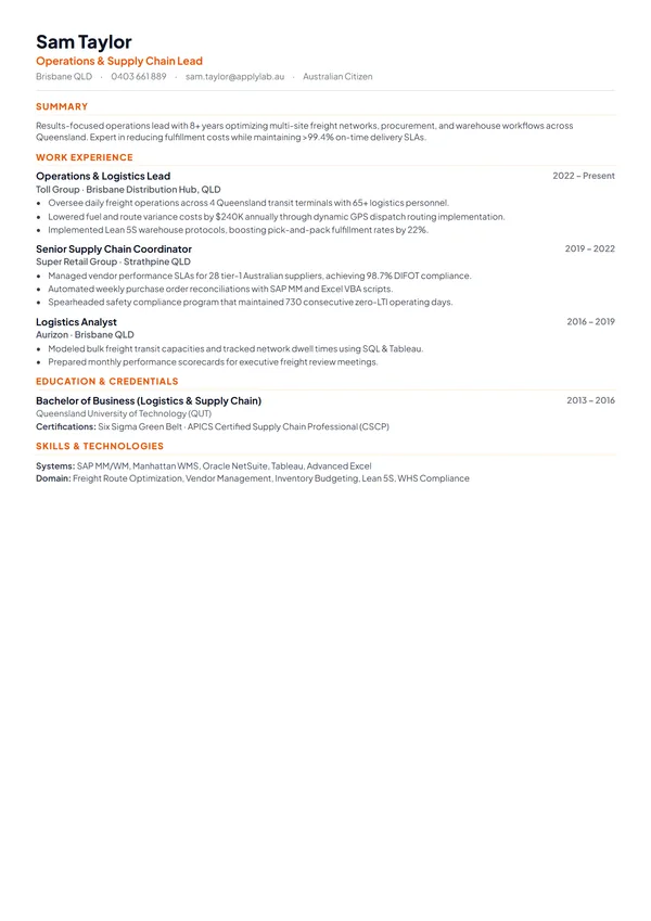 Compact dense single-column ATS resume template